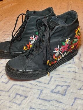 EUC Converse x PatBo Chuck Taylor All Star Lux Mid Hidden Wedge Sneakers